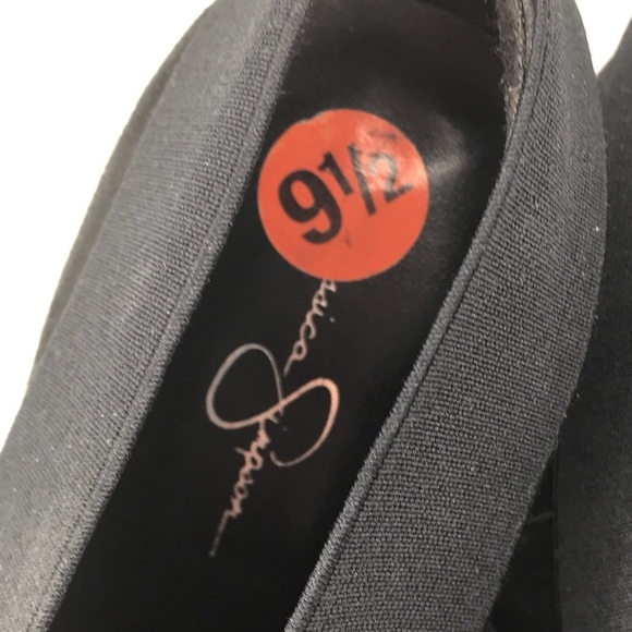 Jessica Simpson Leather Stretch Black‎ Leather Suede Platform Ankle Bootie 9.5 B - Picture 10 of 10